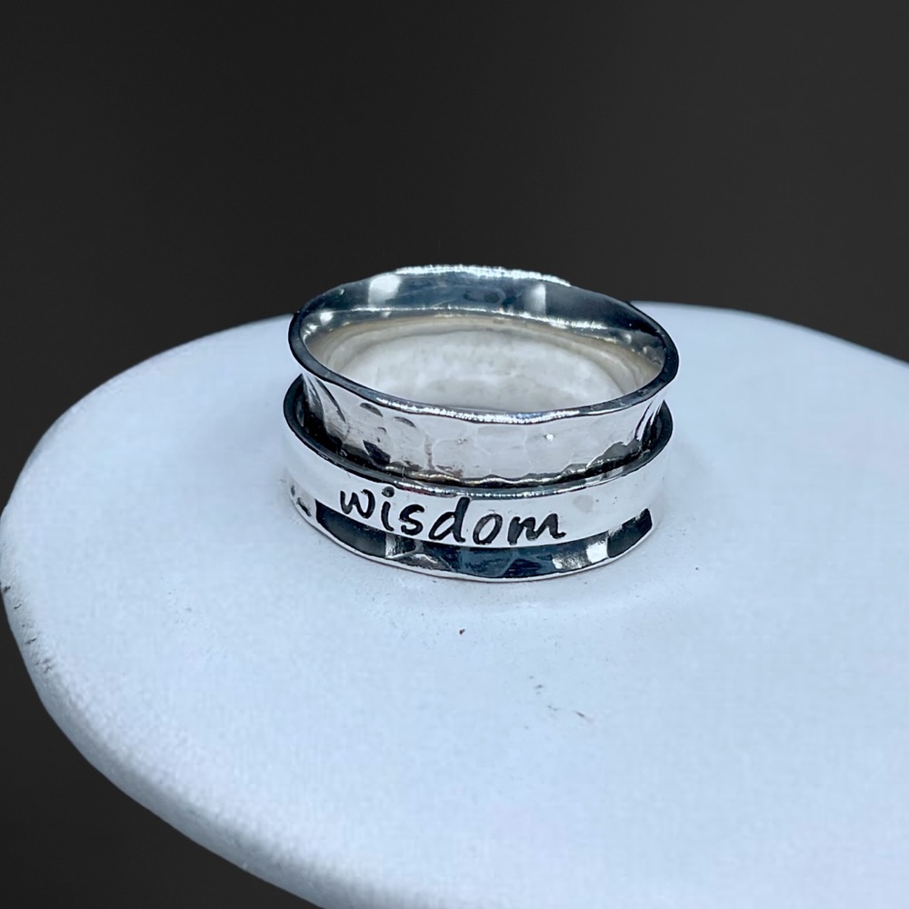🌺 NEW! David Tibshi Sterling Spinner Ring-WISDOM